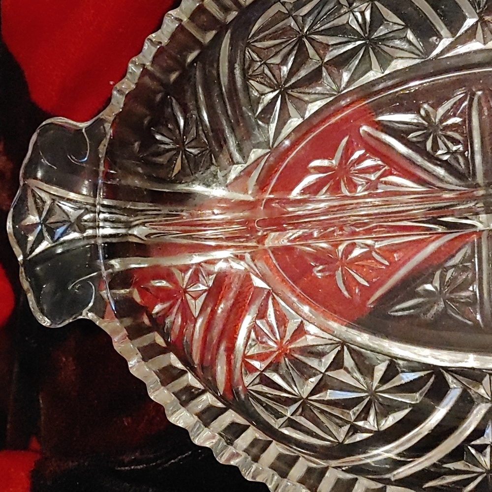 Cut Glass Divided Serving Tray - Picture 2 of 4